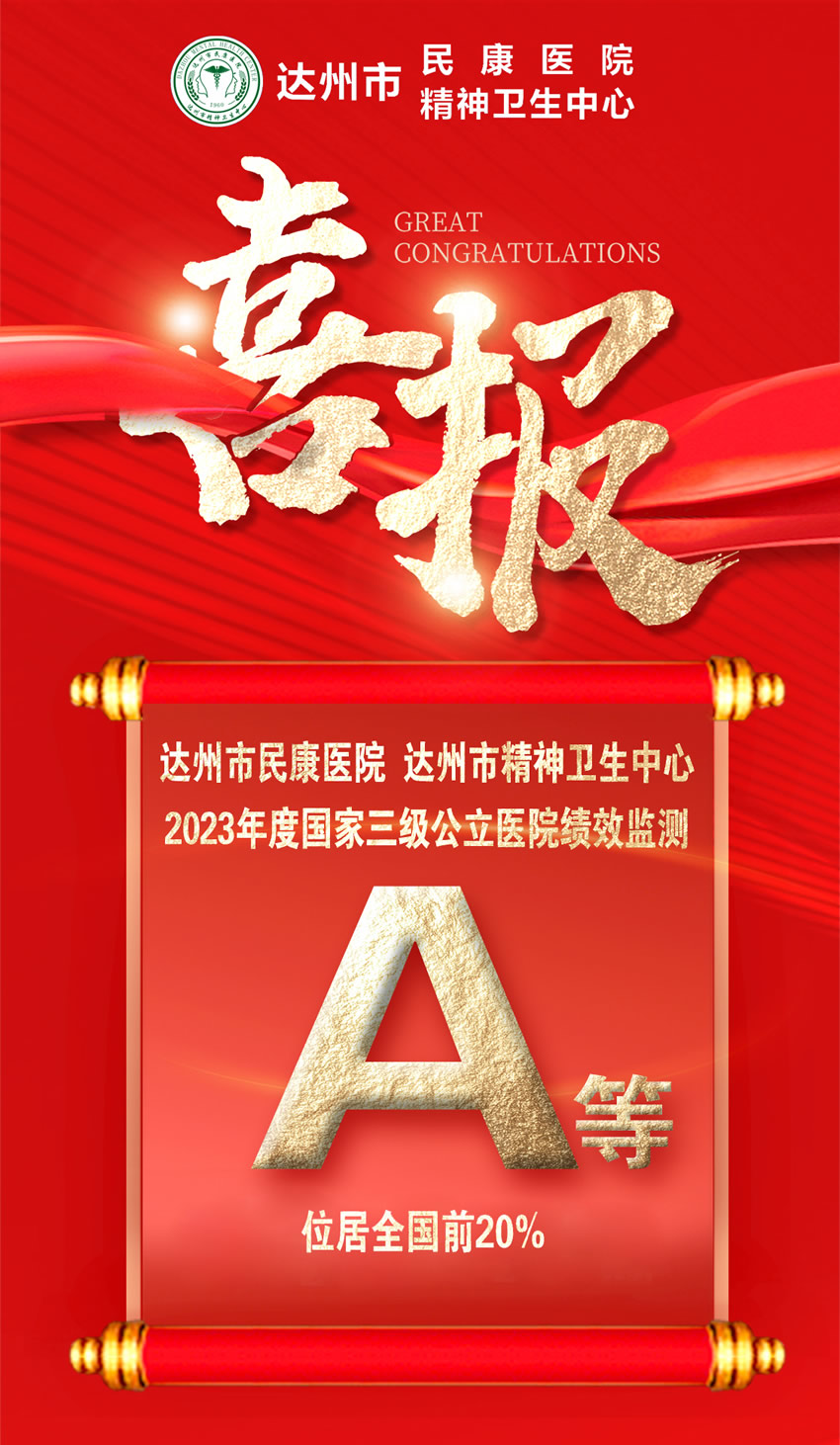 喜报！9599九五至尊官网版2023年三级公立医院绩效监测再次进入A等级
